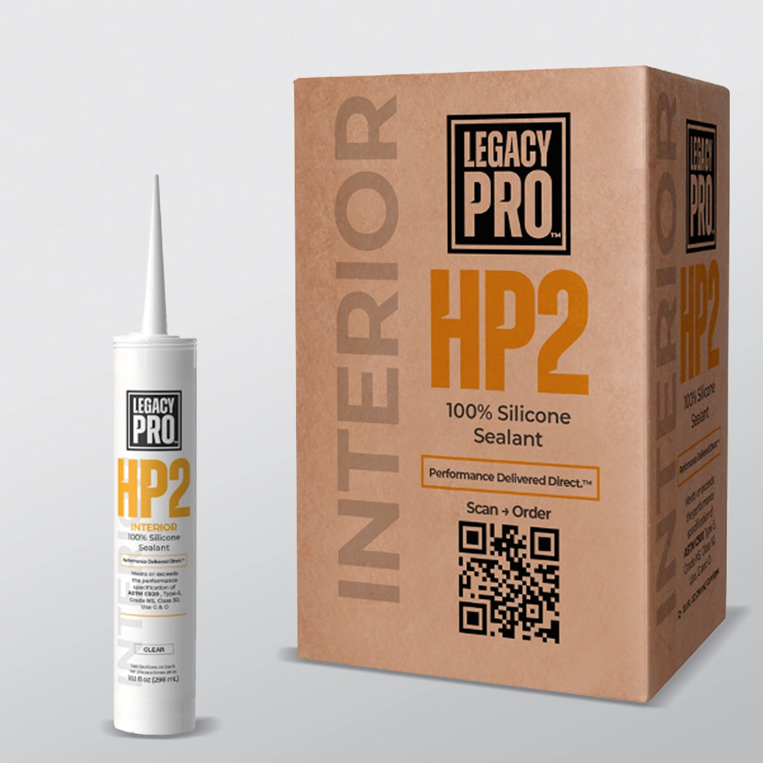 HP2 100% Silicone Interior Sealant – Case Pack of (12) 10.1 oz Cartridges