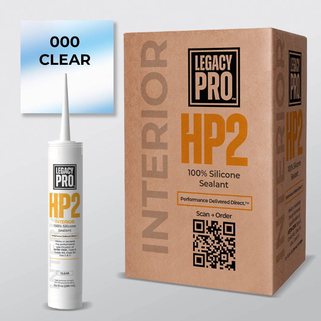 HP2 100% Silicone Interior Sealant – Case Pack of (12) 10.1 oz Cartridges