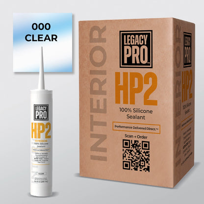 HP2 100% Silicone Interior Sealant – Case Pack of (12) 10.1 oz Cartridges