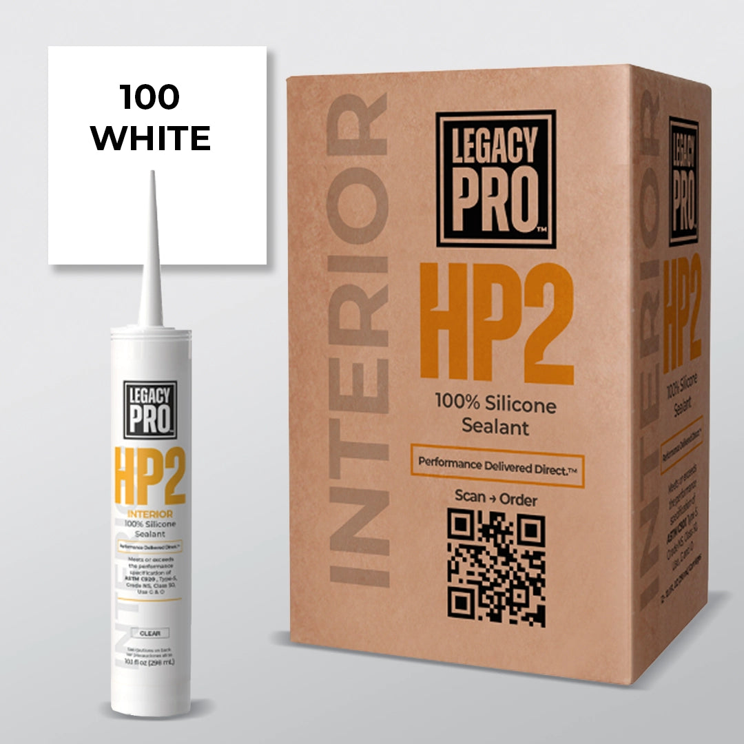 HP2 100% Silicone Interior Sealant – Case Pack of (12) 10.1 oz Cartridges