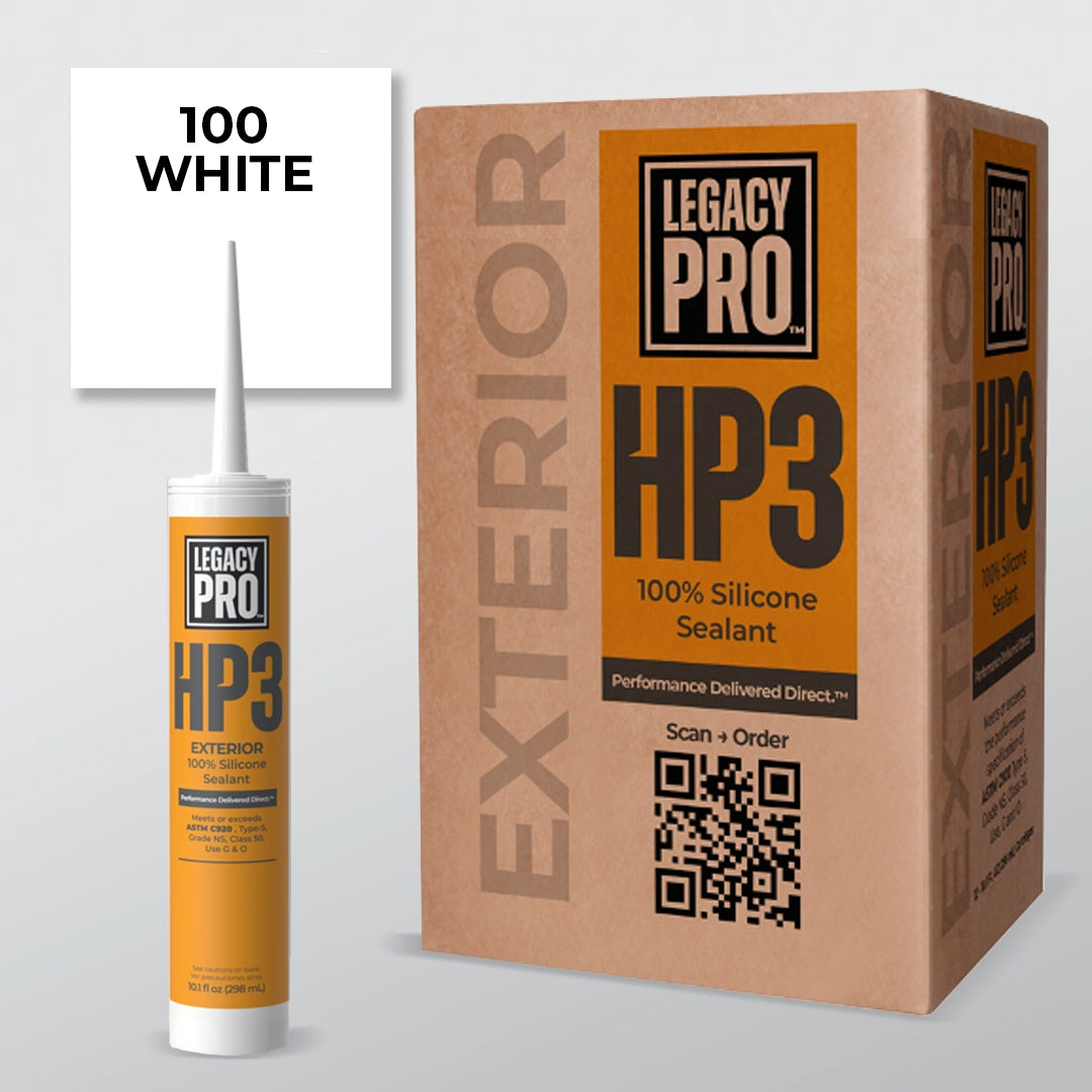 HP3 100% Silicone Exterior Sealant – Case Pack of (12) 10.1 oz Cartridges